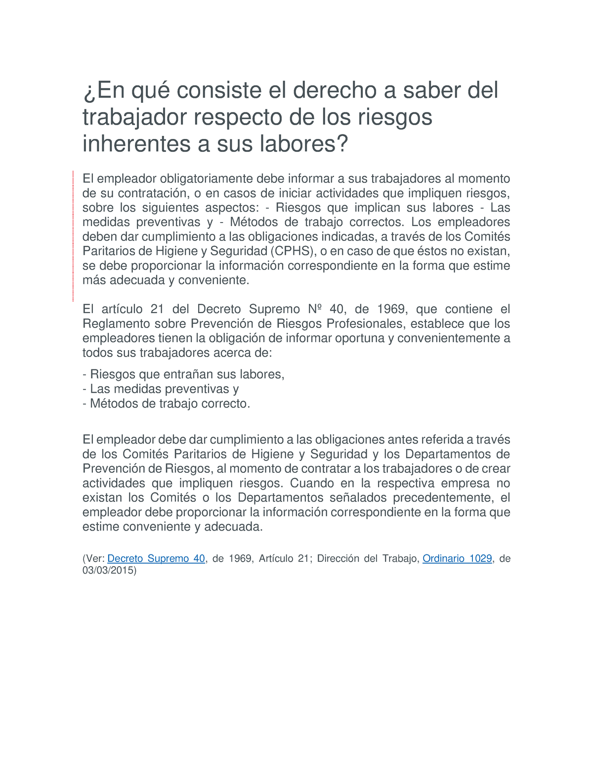 El DS 40 Art. 21: ¿Qué Dice Y Cómo Te Afecta? | Salud Vital | Consejos ...