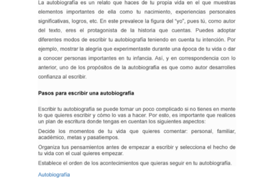 abordar la relacion con la cultura en tu autobiografia