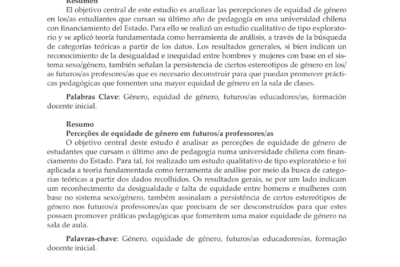 actitudes y percepciones sobre la equidad de genero hoy en dia
