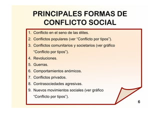 caracteristicas esenciales del conflicto social en la sociedad