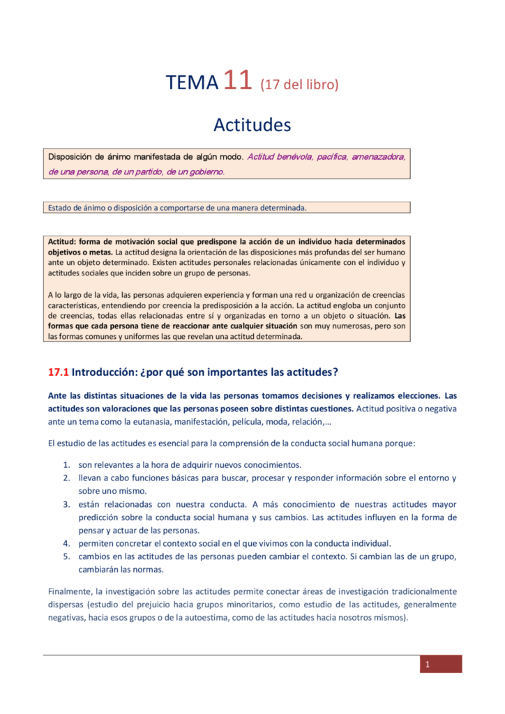 como afectan las experiencias de vida a las actitudes