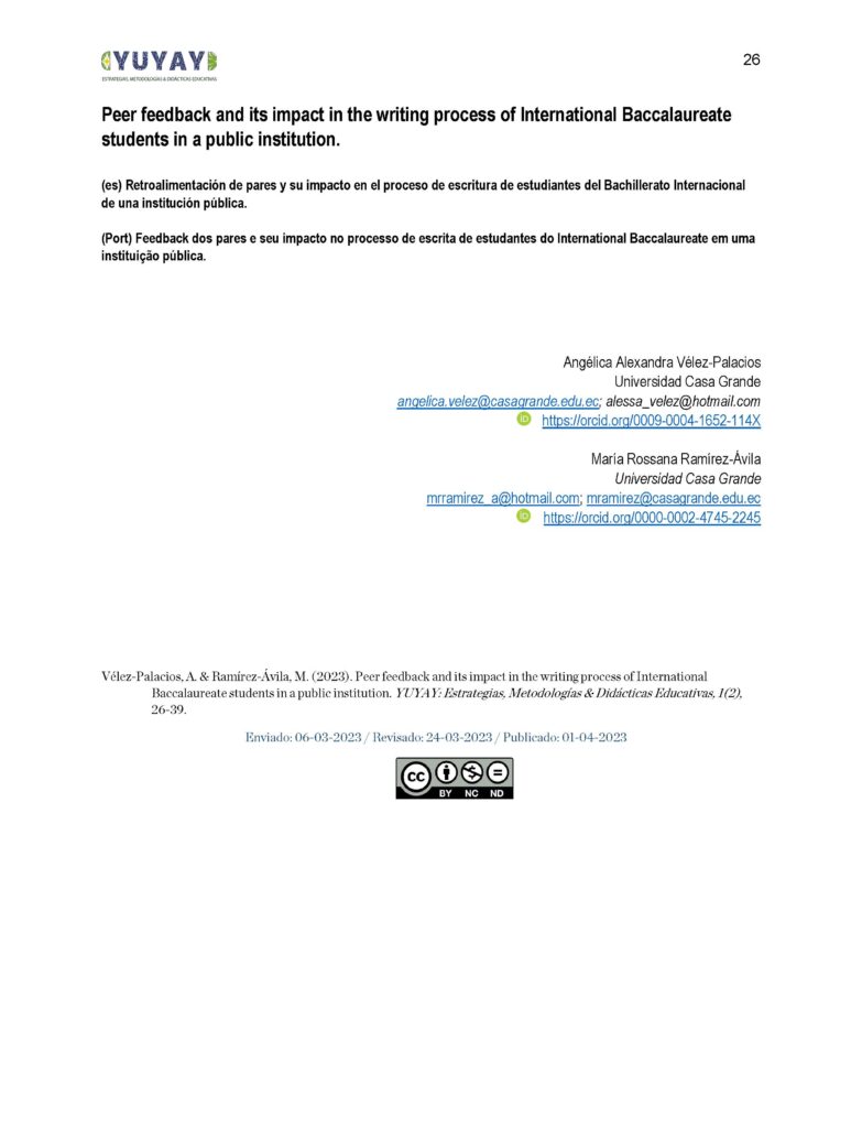 como influye el feedback entre pares en la escritura