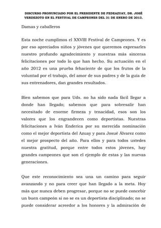 como preparar un speech para la premiacion de un campeonato