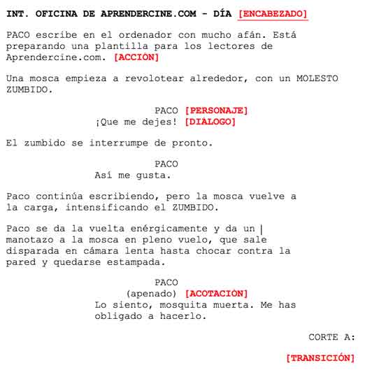 como se escribe un guion para una pelicula de accion