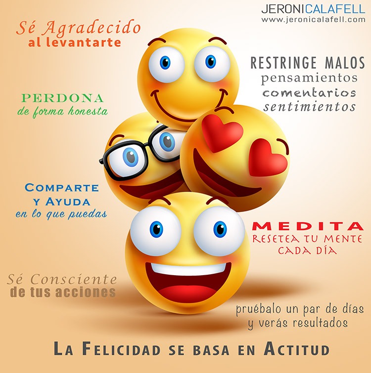 como se relacionan las actitudes con la felicidad