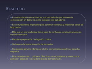 confrontacion constructiva en relaciones humanas un analisis