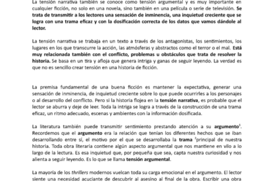 dialogos y la la construccion de la tension narrativa