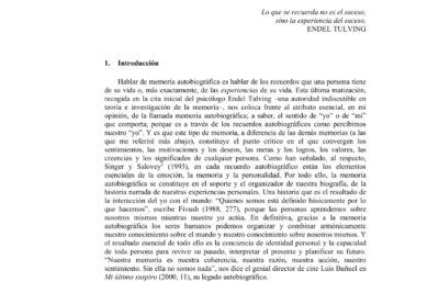 el papel de los recuerdos en la autobiografia y su significado