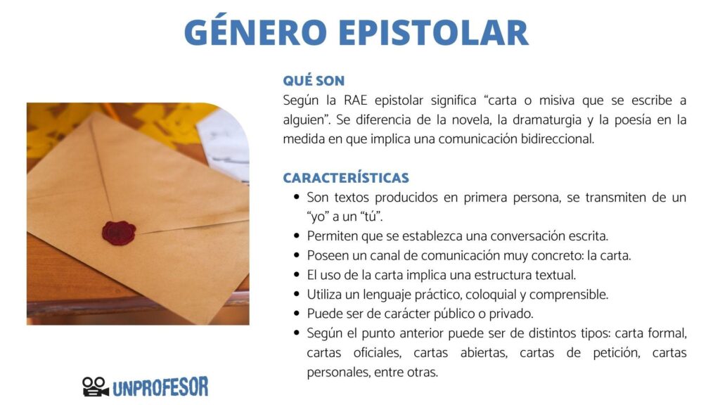 estructura y caracteristicas del relato epistolar en literatura