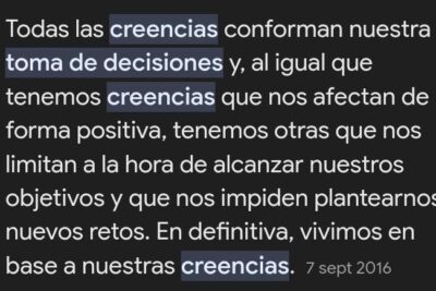 impacto de las creencias en la toma de decisiones personales