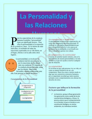 Impacto de las relaciones interpersonales en la personalidad 1 impacto de las relaciones interpersonales en la personalidad