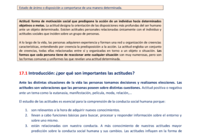 influencia de la historia personal en las actitudes individuales