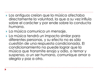 influencia de la musica en actitudes y comportamientos humanos