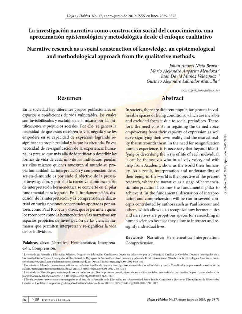 influencia de la narrativa en la construccion social