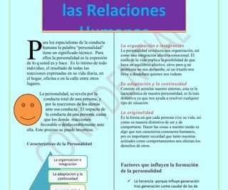 influencia de las relaciones interpersonales en la conducta humana