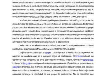 la influencia de la musica en la formacion de actitudes