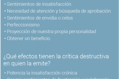 manejo de la critica e influencia en vida personal y profesional