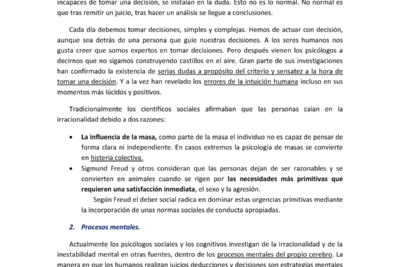 modelo de juicio y toma de decisiones en la psicologia humana