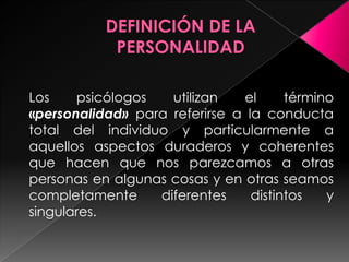 personalidad un fenomeno individual o universal