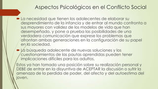 personalidad y conflicto generacional en la sociedad actual