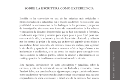 que es la escritura de la experiencia y como se realiza