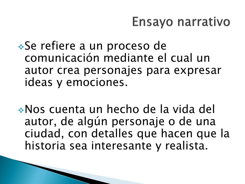 que es la narrativa en un ensayo y como se aplica