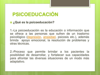 que es la psicoeducacion y su importancia en la terapia