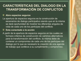 que es la transformacion conductual a traves del dialogo