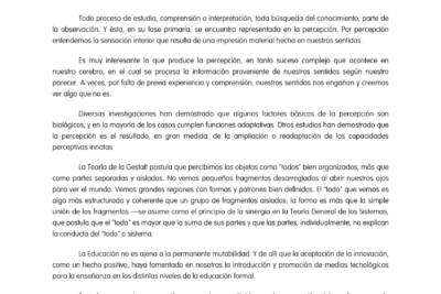 que estudios han demostrado cambios en la percepcion