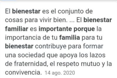 que importancia tiene la familiaridad en el bienestar