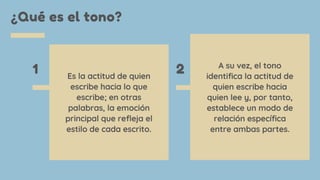 recursos para investigar y entender el tono en la escritura