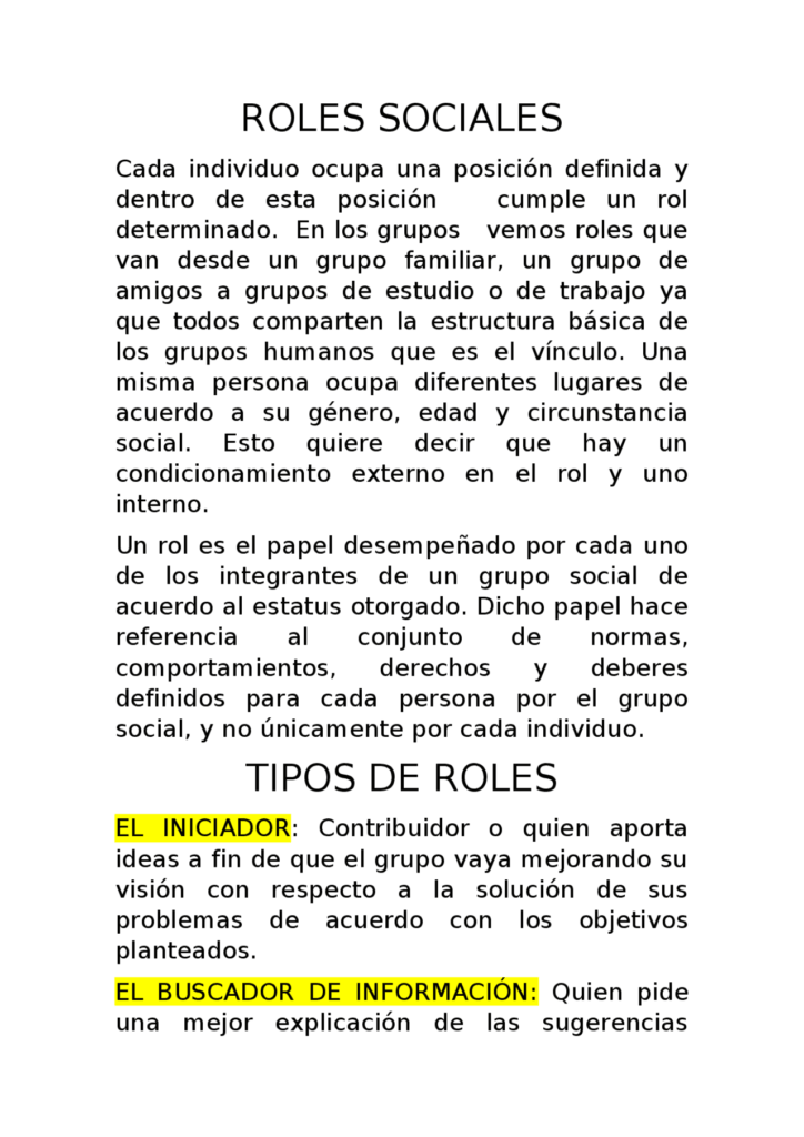 roles sociales en la actualidad definicion y ejemplos clave