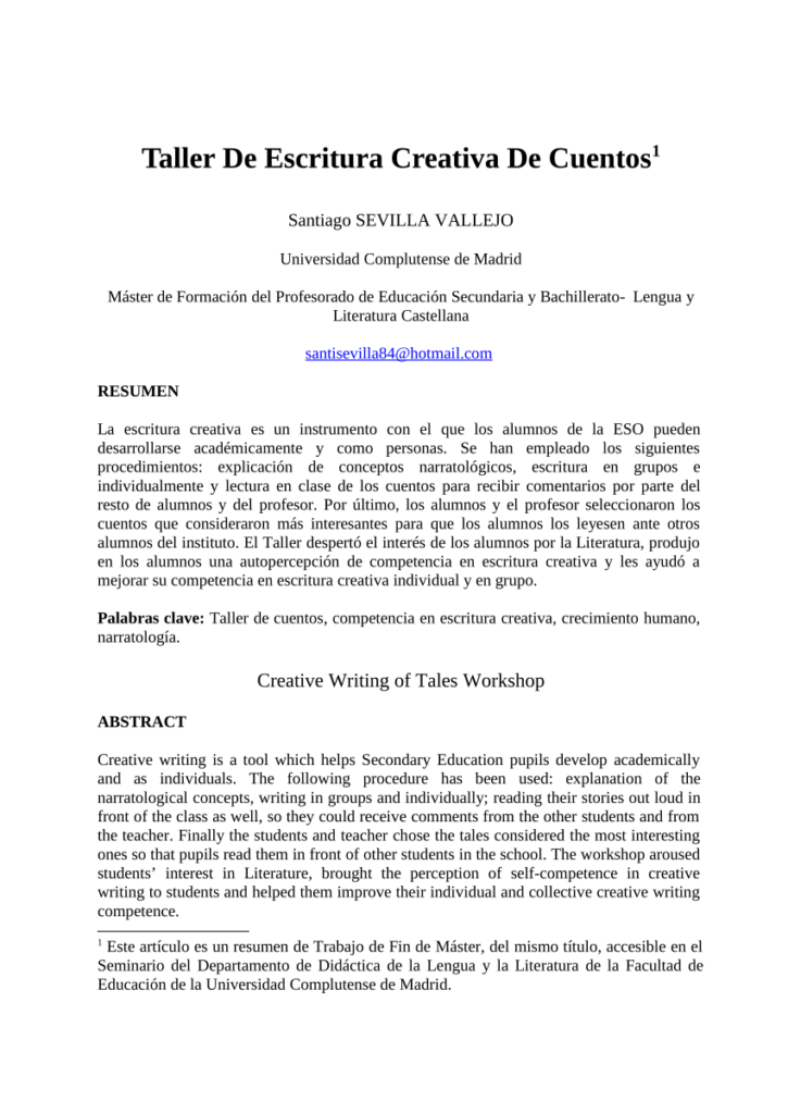 taller de escritura de cuentos cortos que es y su importancia