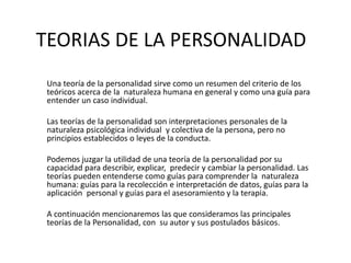 teorias sobre la relacion entre personalidad y memoria