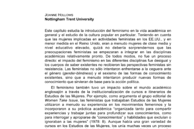 analisis critico sobre la vida femenina en la cultura popular