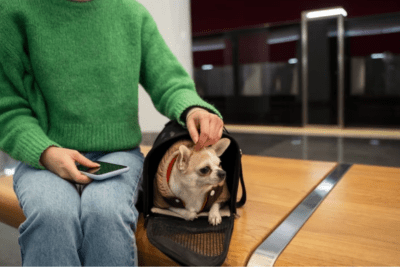 educa a tu mascota para que viaje en avion comoda y segura