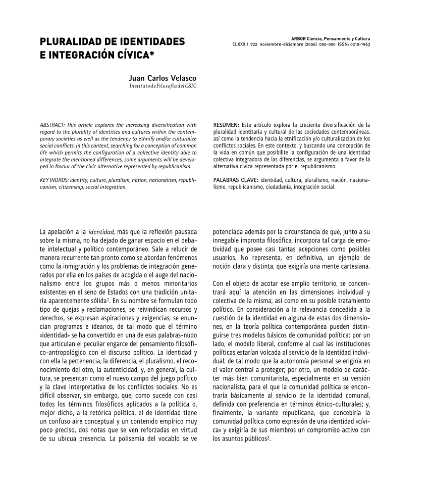 El potencial de la representación en identidades pluralistas 1 el potencial de la representacion en identidades pluralistas