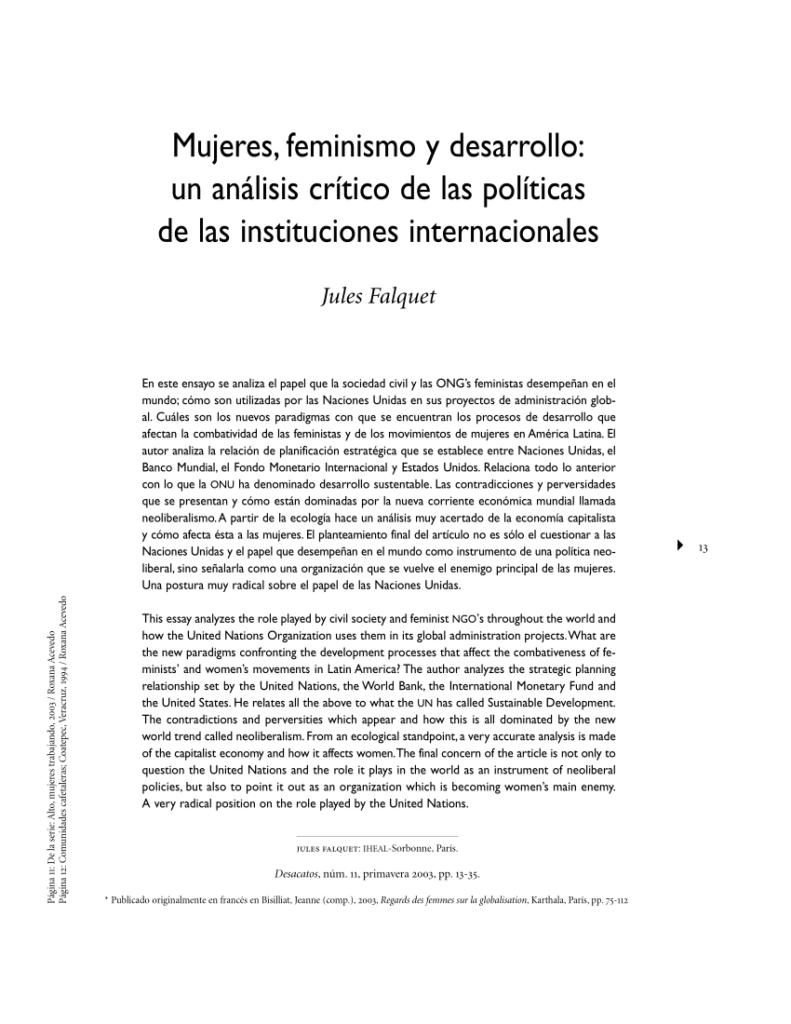 feminismo y desarrollo sostenible analizando su relacion