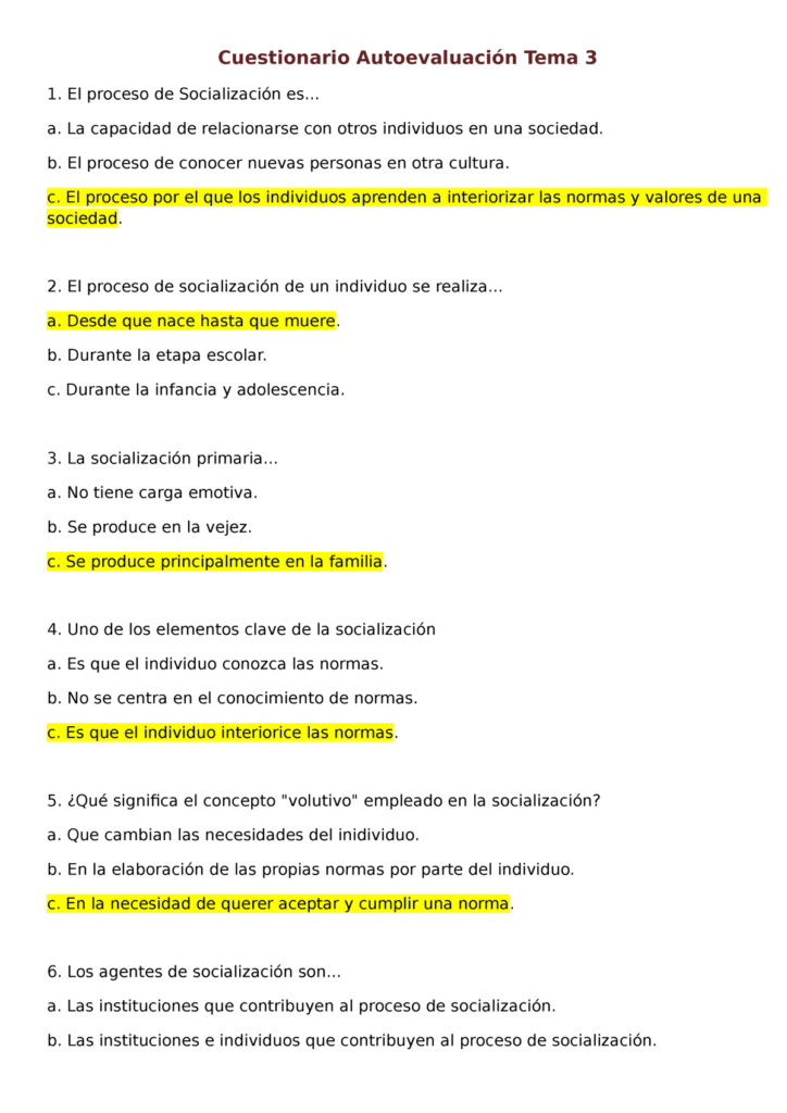 preguntas clave sobre socializacion para expertos en el tema