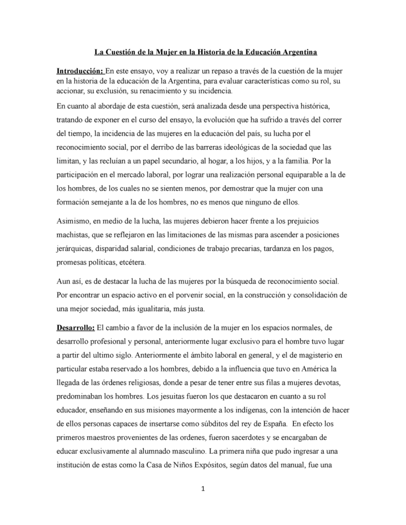 que contexto historico rodea la educacion de las mujeres